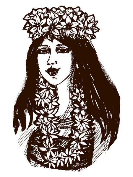 Tahiti-Mädchen — Stockvektor
