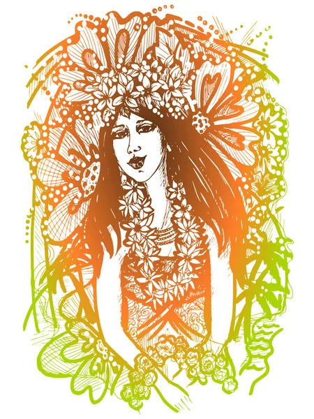 Tahiti fille — Image vectorielle