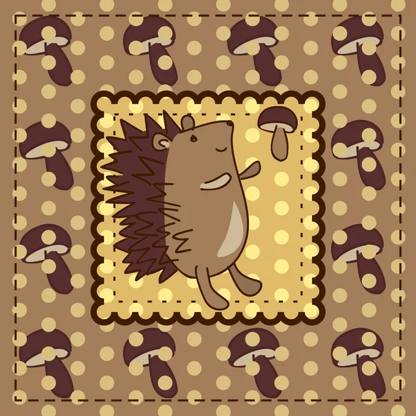 Greeting card with hedgehog — Stock Vector