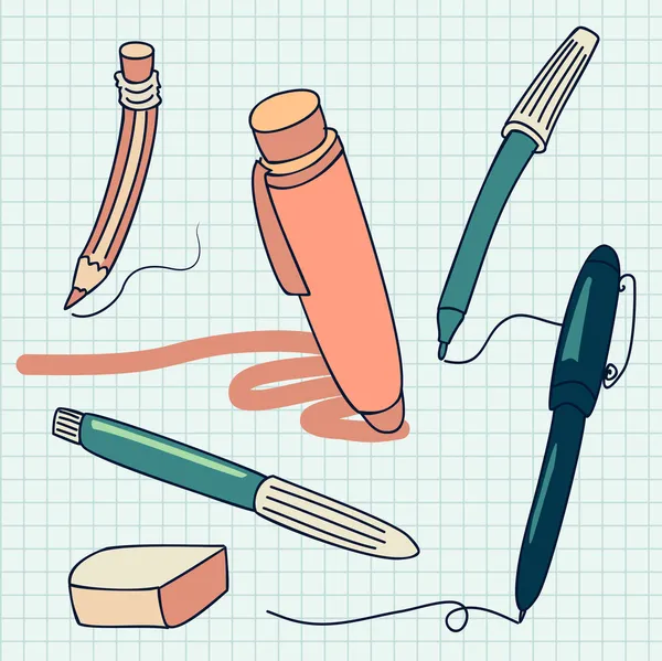 Stationery vector collection — Stock Vector
