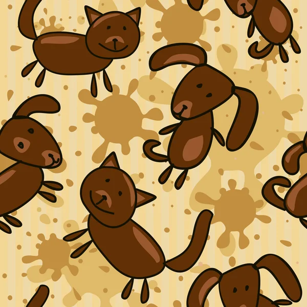 Little pets seamless pattern — 图库矢量图片