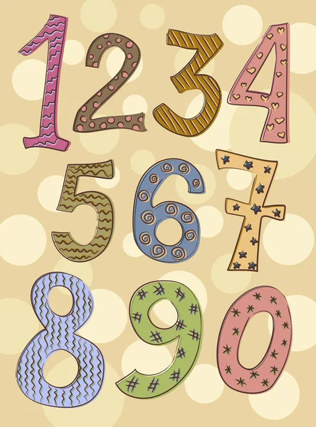 Funny numbers set — Stock Vector