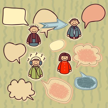 konuşma balonları ile komik Icons set
