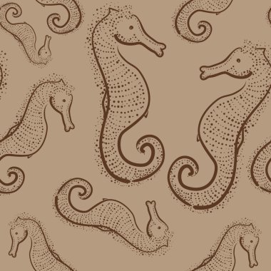 kahverengi seamless modeli ile el çekilmiş denizatı