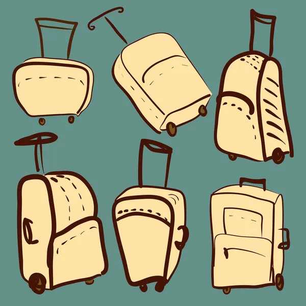 Uppsättning färgade resväskor vektor illustration — Stock vektor