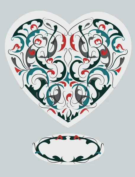 Hjärta med ornament — Stock vektor