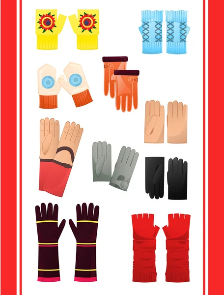 Handskar och vantar — Stock vektor