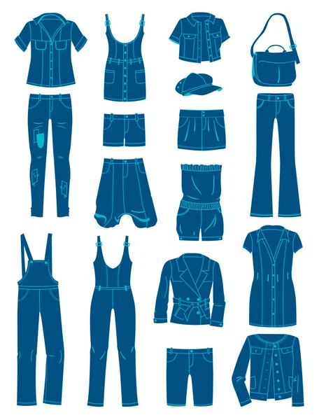 Vêtements en denim — Image vectorielle