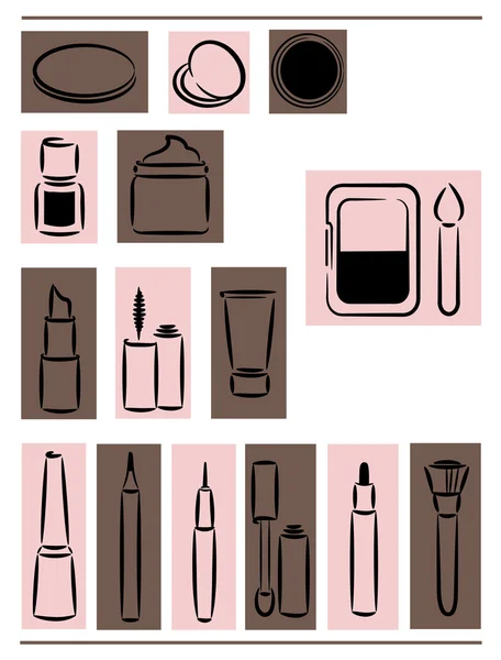 Icons cosmetics — Stock Vector