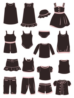 Clothes for little girls clipart