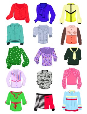 Set of blouses clipart