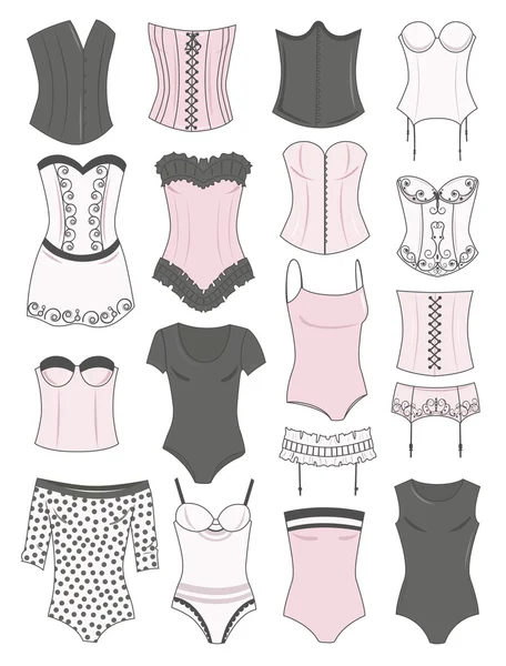 Corsets and combinations — Stock Vector