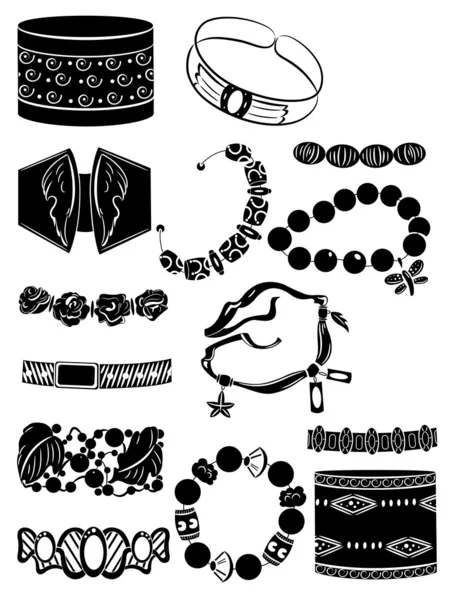 Set silhouetten van armbanden — Stockvector