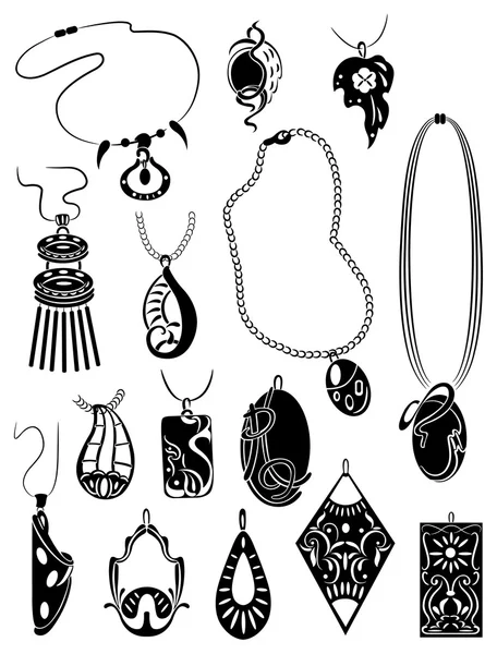 Set of pendants - Stok Vektor