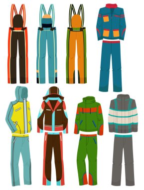 Men's ski suits clipart