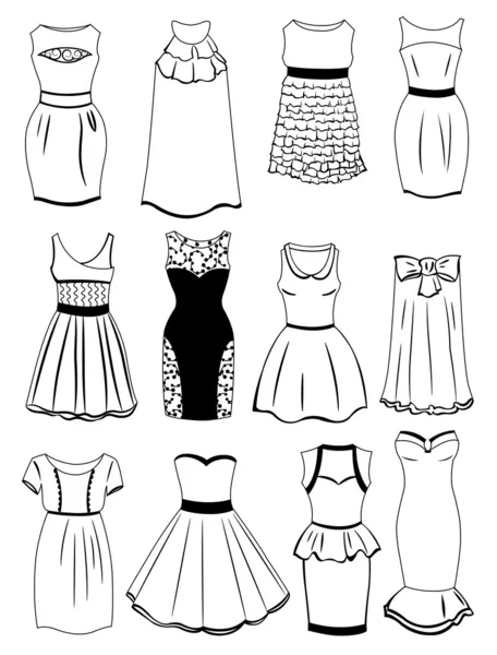 Cocktail dresses — Stock Vector
