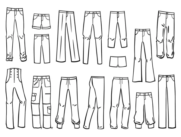 Calça femininaKadınların pantolon — Stok Vektör