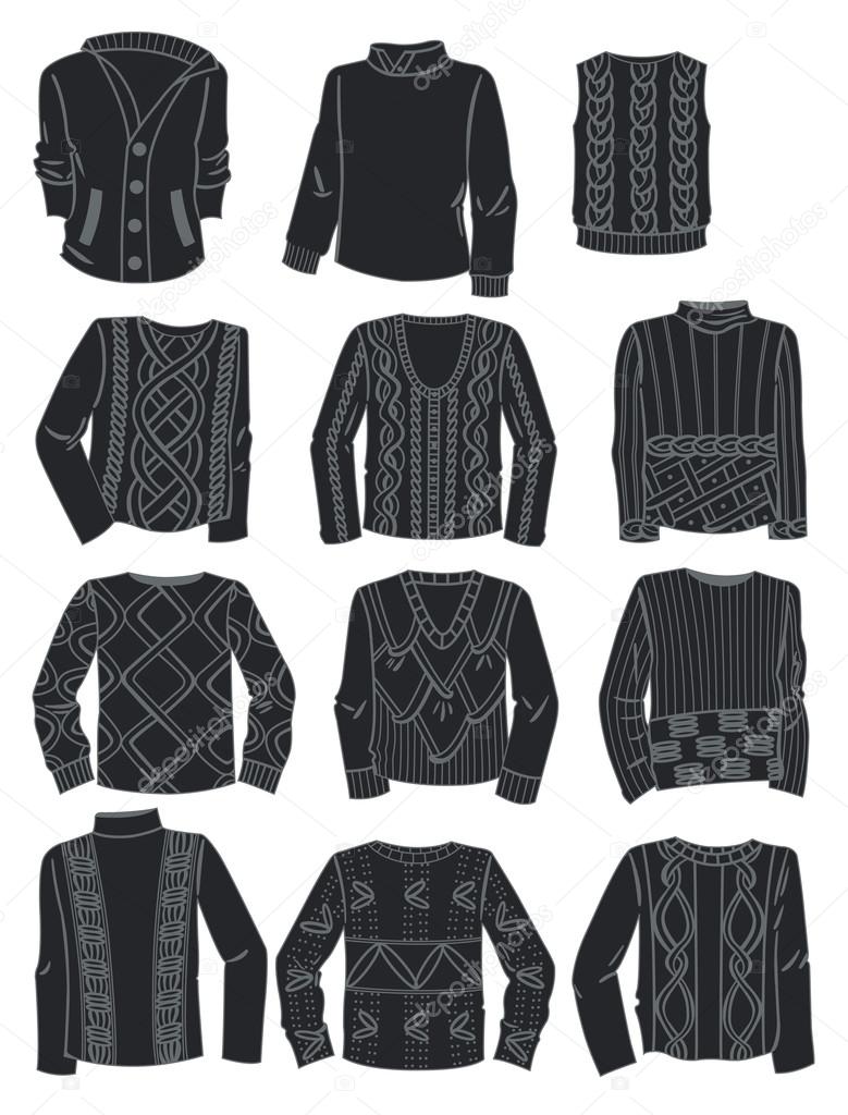 Silhouettes of men’s sweaters Stock Vector Image by ©sibiryanka #40857225