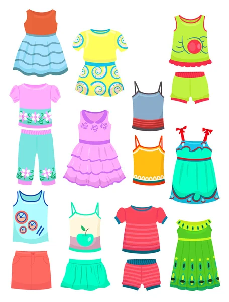 어린 소녀를 위한 여름 옷 로열티 프리 스톡 일러스트레이션