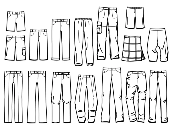 Contornos pantalones masculinos — Vector de stock