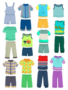 Summer clothes for little boys clipart