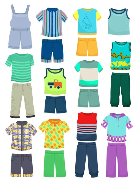 Літній одяг для маленьких хлопчиків Стоковий вектор
