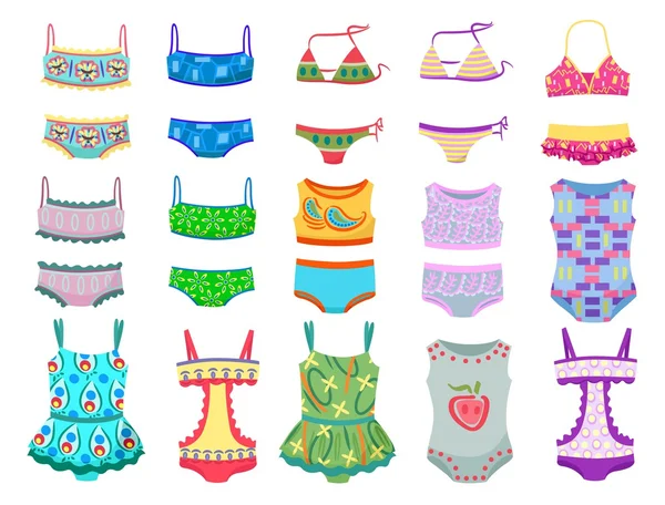 Swimwear para meninas —  Vetores de Stock