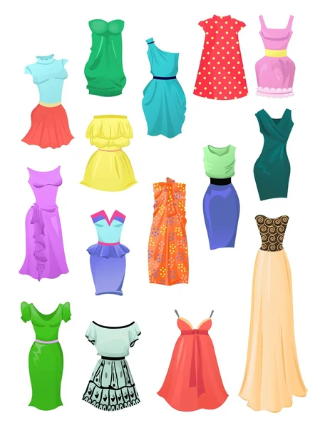 Set van zomer jurken — Stockvector