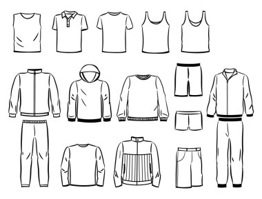 Contours of male sports style clipart