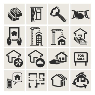 real estate icons clipart