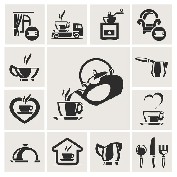 Cafe icon set — Stock Vector