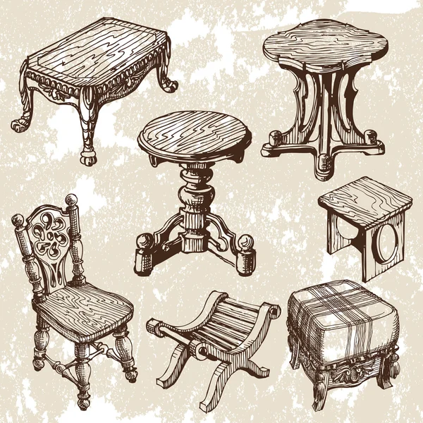 Деревянная мебель — стоковый вектор