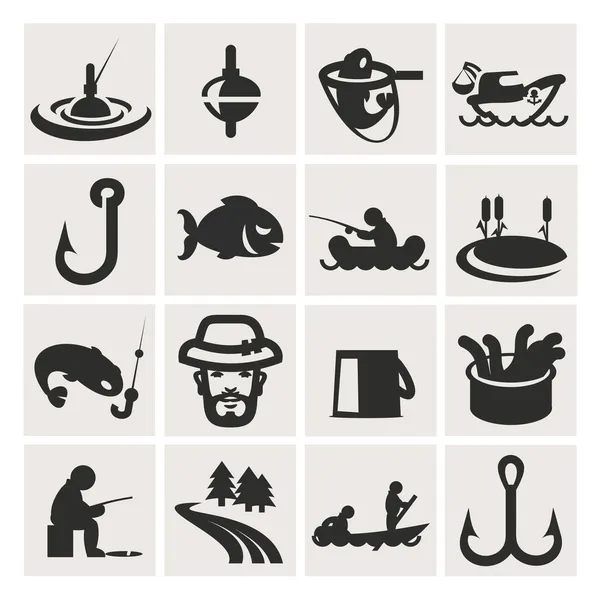 Set van pictogrammen. visserij — Stockvector
