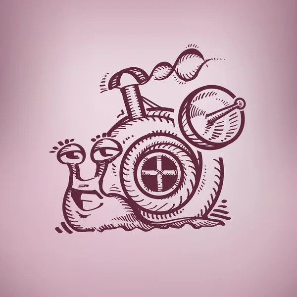 Joyeux escargot. Illustration de l'auteur en vecteur — Image vectorielle