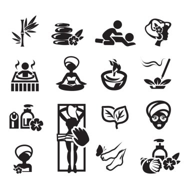 Spa icons set clipart