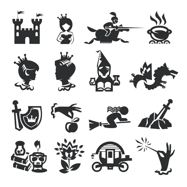 Iconos de cuento de hadas — Vector de stock