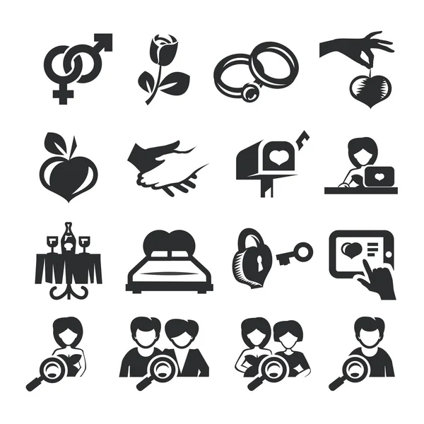 Tanışma Icon set — Stok Vektör