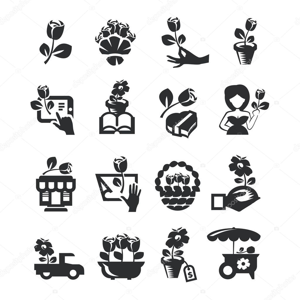 Flower shop icons