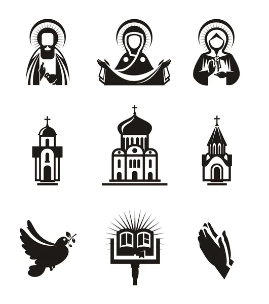 Iconos de religión — Vector de stock