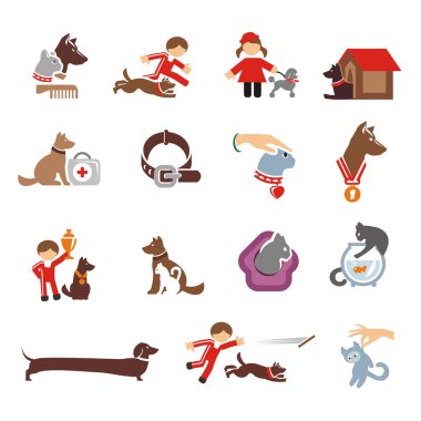 Köpek ve kedi Icons set