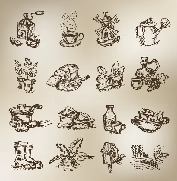 Vintage pictogrammen — Stockvector