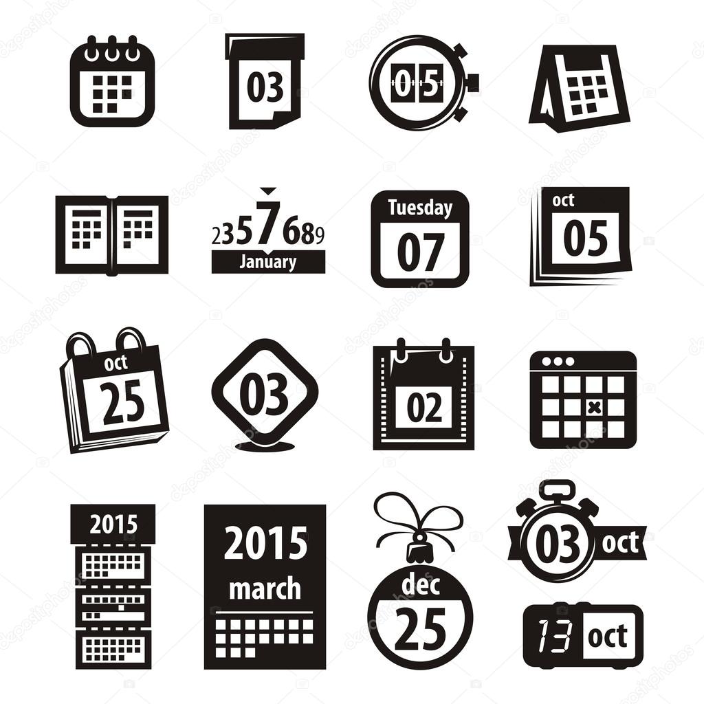 Calendar icons. Vector format