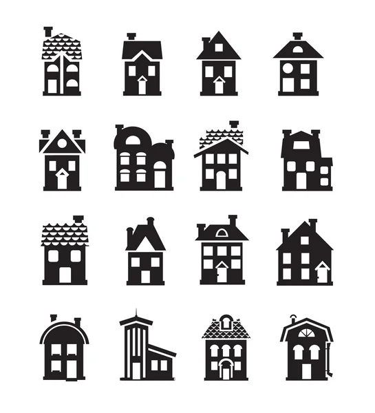Casas conjunto de ícones —  Vetores de Stock