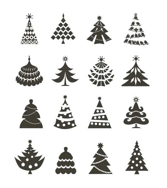 Icônes arbre de Noël — Image vectorielle