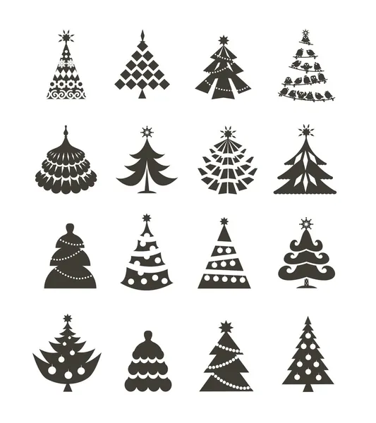 Iconos del árbol de Navidad — Vector de stock