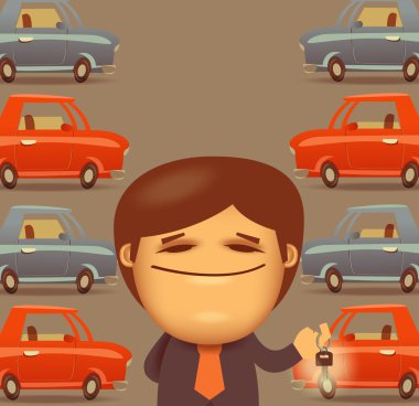Araba salesman.vector biçimi