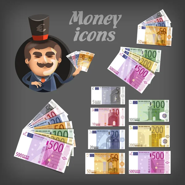 Geld pictogrammen. Vector formaat — Stockvector