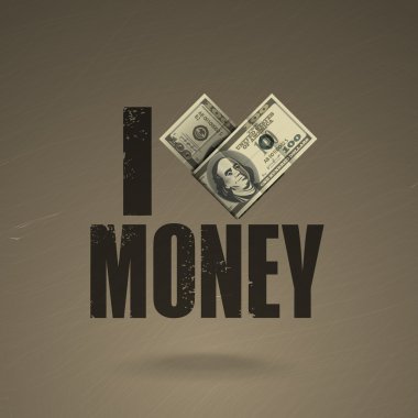 Parayı severim. Vektör formatında