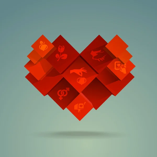 Rotes Herz. Vektorformat — Stockvektor