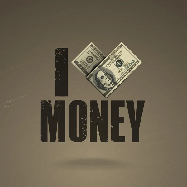 Λατρεύω τα χρήματα. διανυσματική μορφή — Διανυσματικό Αρχείο